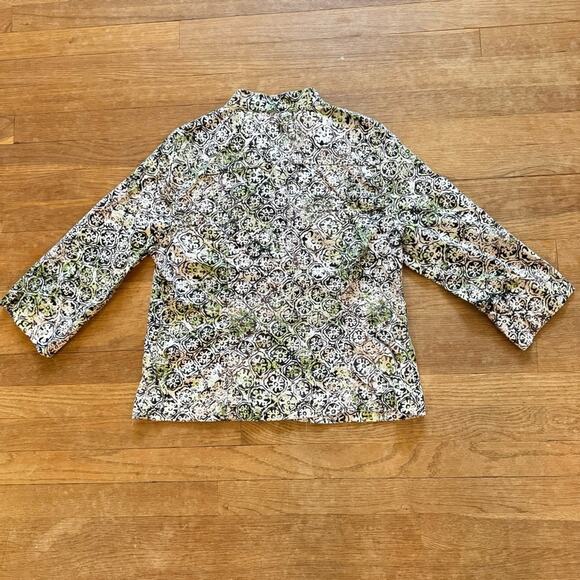 Christopher & Banks linen blend black green Nehru jacket size medium M
 b21 - Picture 5 of 5